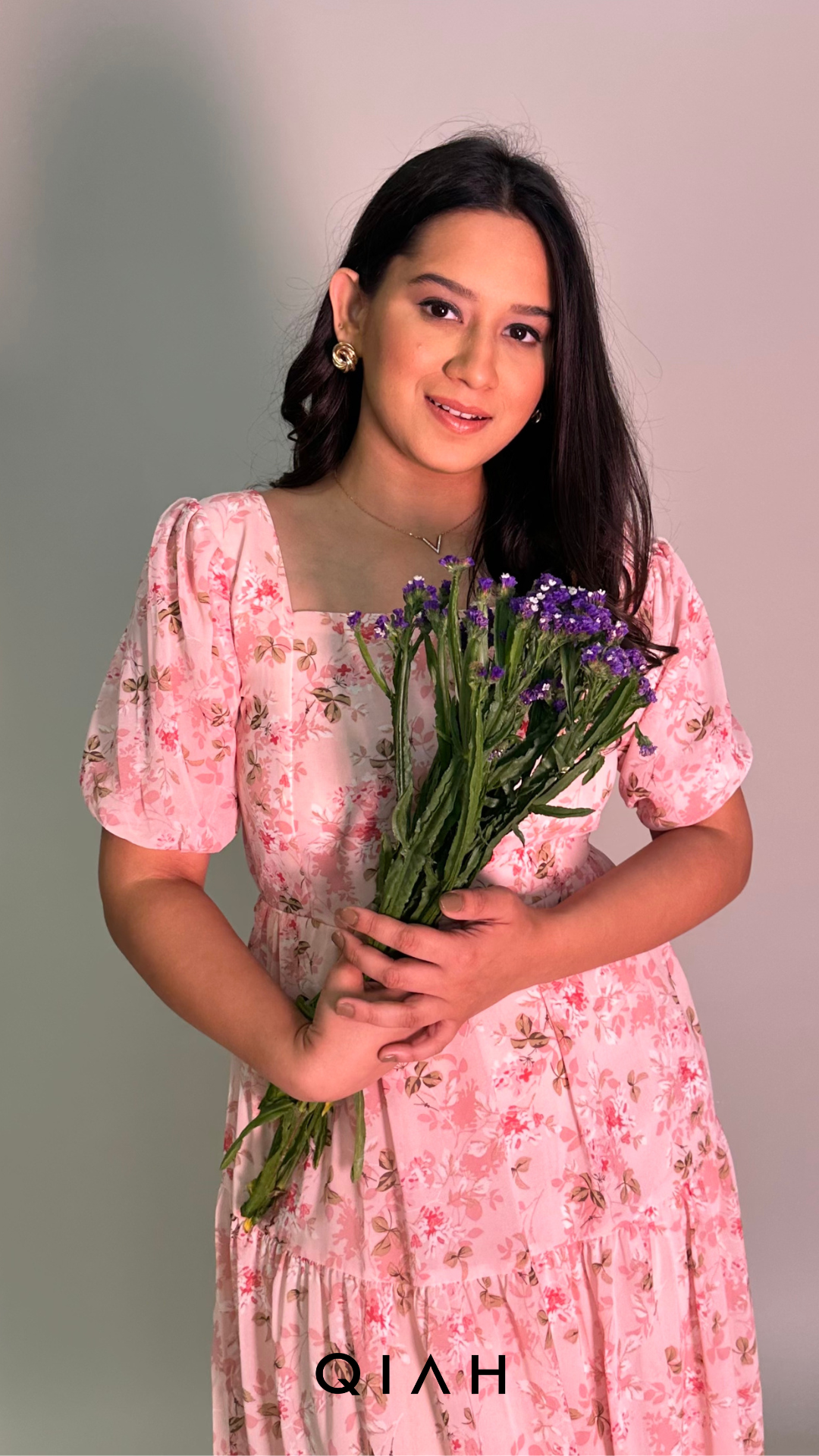 PINK FLORAL PRINT DRESS