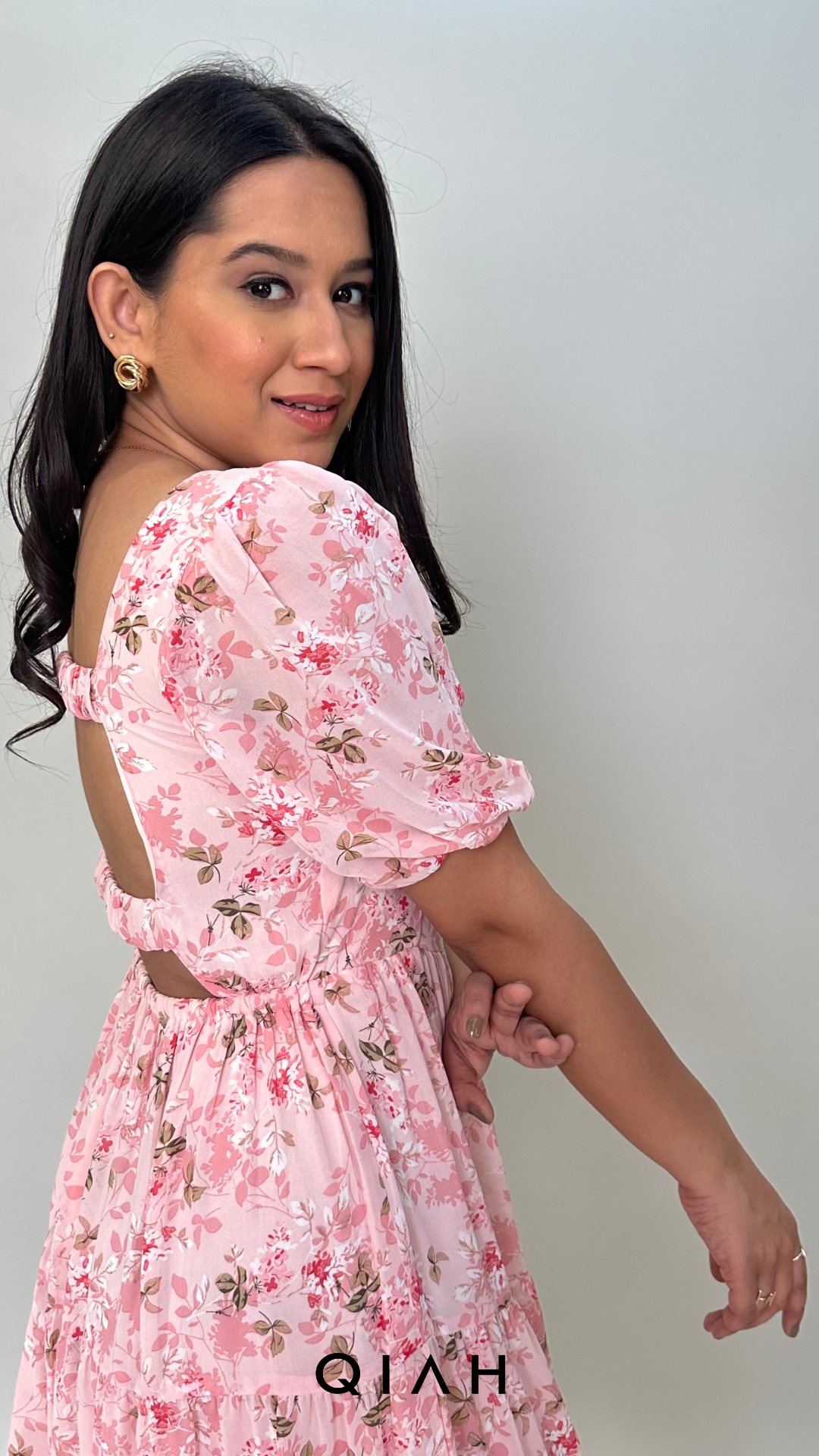 PINK FLORAL PRINT DRESS