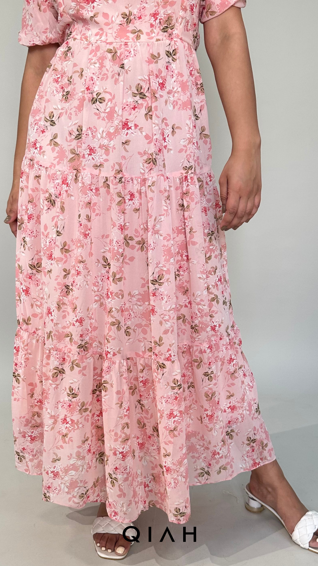 PINK FLORAL PRINT DRESS