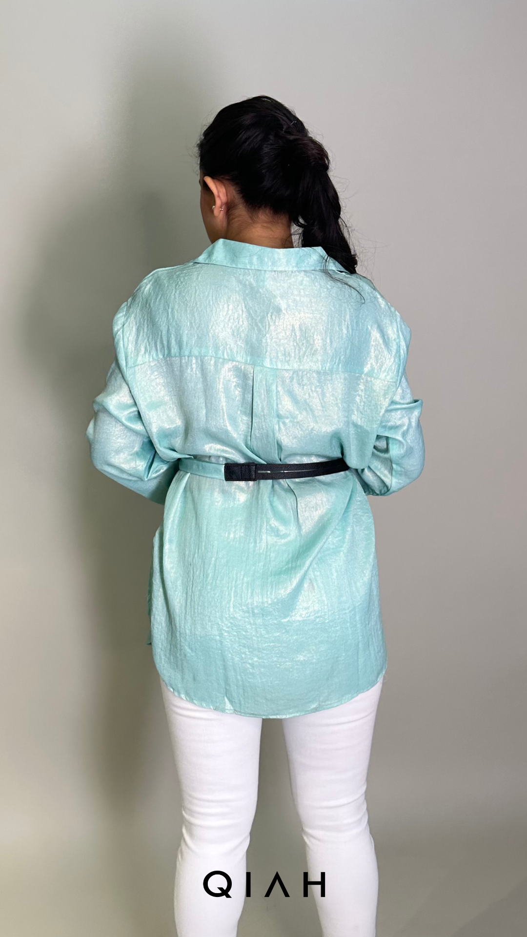 BLUE SHIMMER LONG SHIRT