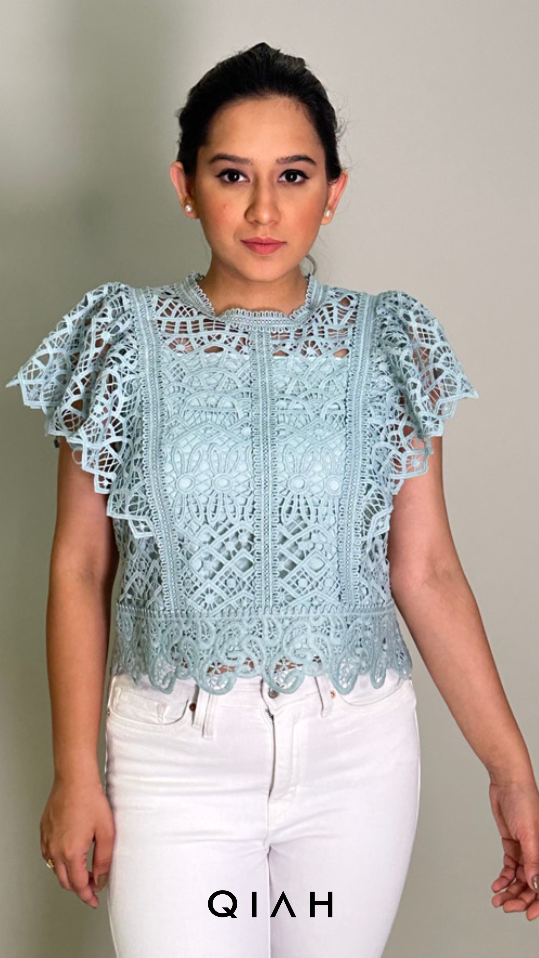 BLUE CROCHET TOP