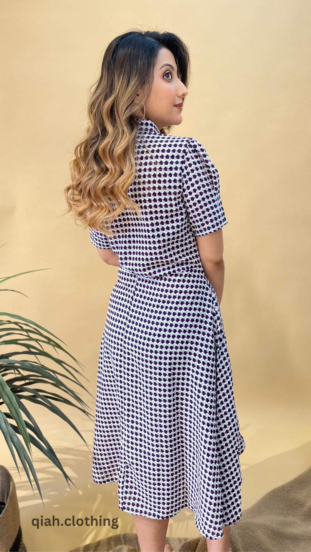 PRINTED MAXI DRESS WITH BELT