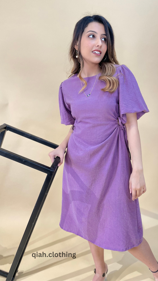 MAUVE SIDE CUT MAXI DRESS