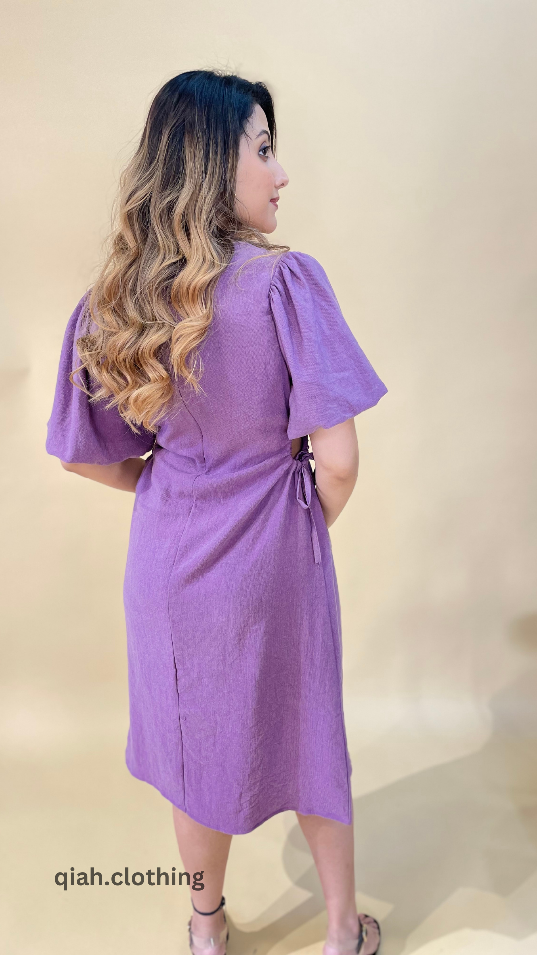 MAUVE SIDE CUT MAXI DRESS