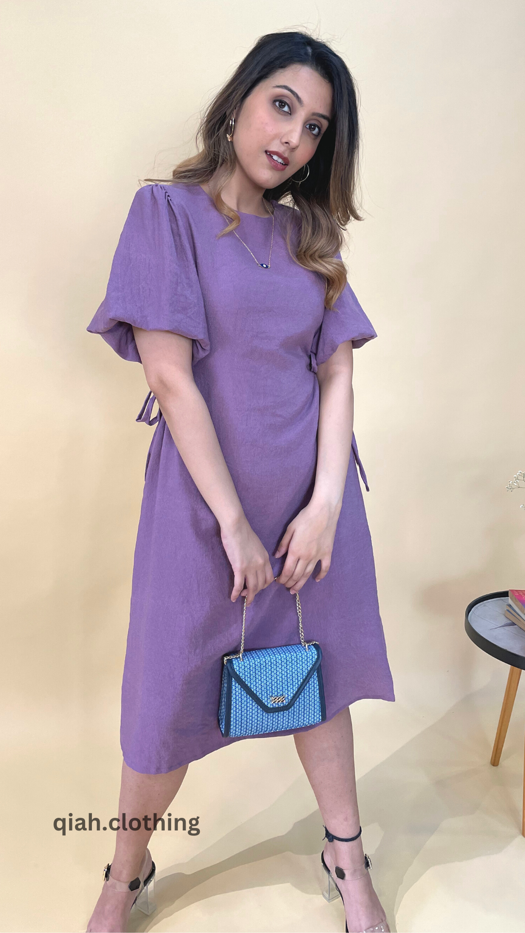 MAUVE SIDE CUT MAXI DRESS